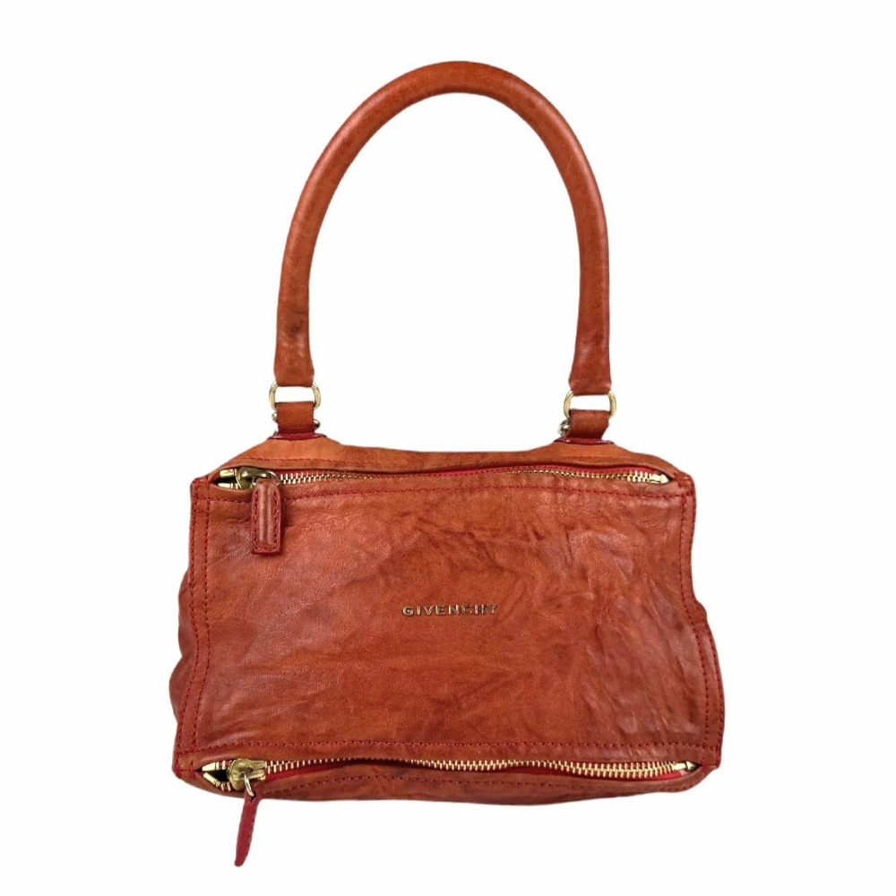 Givenchy Pandora Shoulder Bag Handbag Leather Reddish Brown